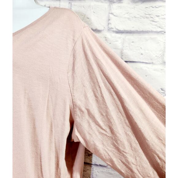 EVRI Dusty Rose Pink V Neck Long Sleeves Top 2X Plus Lightweight Soft Stretchy - Picture 2 of 4